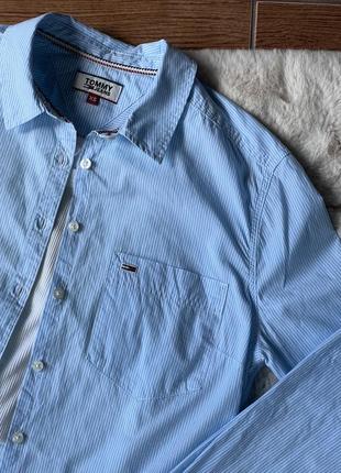 Шикарная голубая рубашка,tommy jeans