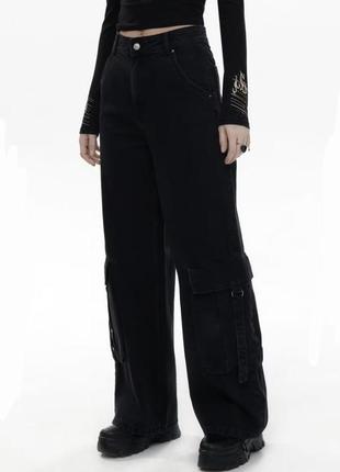 Джинсы карго, широкие брюки, дворко, y2k baggy jeans,2 фото