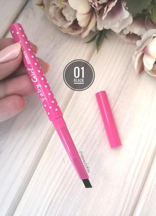 №01 black олівець для брів стійкий карандаш для бровей fairy girl probeauty1 фото