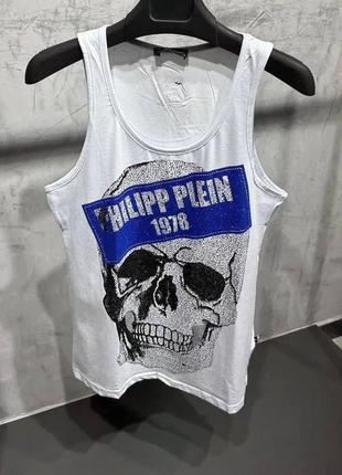 Мужская майка бренд philipp plein / качественные майки на лето для мужчин1 фото