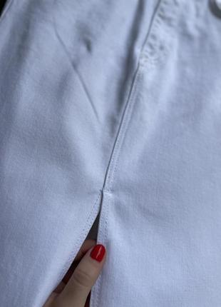 Длинная белая джинсовая юбка на высокой посадке zara, 38 стрейч7 фото
