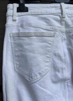Длинная белая джинсовая юбка на высокой посадке zara, 38 стрейч9 фото