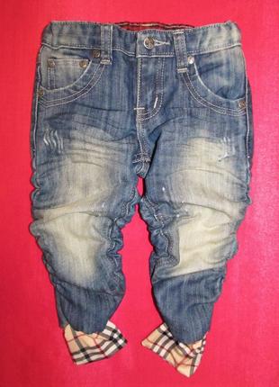 Стильні джинси на манжеті з потертостями 1,5-3 роки2 фото
