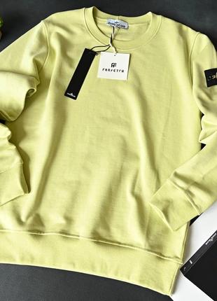 Чоловічий світшот stone island жовтий / кофта стон айленд s m l xl xxl