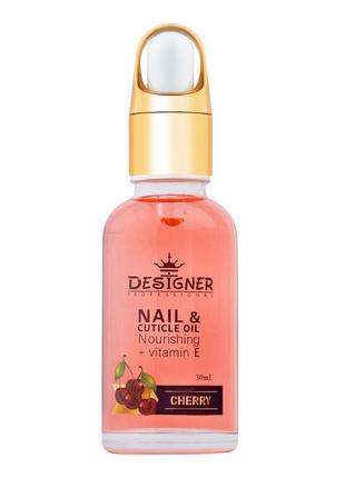 Поживна олія 30 мл designer для догляду за нігтями та кутикулою з піпеткою cherry/вишня no4