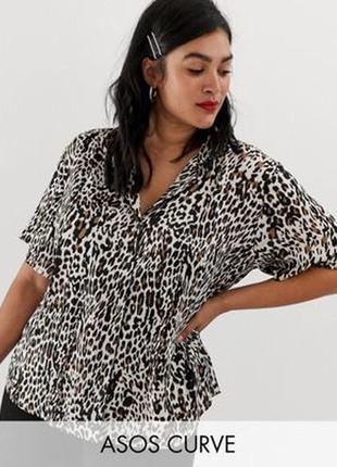 Стильна сорочка леопардовий принт asos розмір s