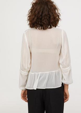 Новая блузка h&m викторианском стиле белая блуза воланами рюшами длинным рукавом6 фото