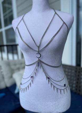 Портупея из цепей moonchild бодичейн bodychain harness