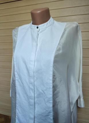 Ассиметрическая шелковая блуза рубашка из 100% шёлка tihga ☕ размер xs/наш 38р нюанс7 фото