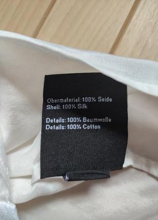 Ассиметрическая шелковая блуза рубашка из 100% шёлка tihga ☕ размер xs/наш 38р нюанс5 фото