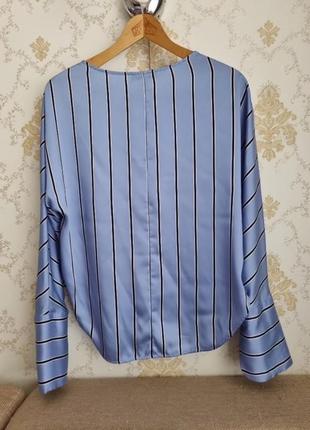 Сатинова блуза в смужку mango3 фото