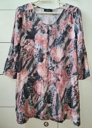 Туника тонкая воздушная, вискоза, принт7 фото