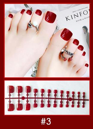 Накладные ногти +клей для педикюра (для пальцев ног)