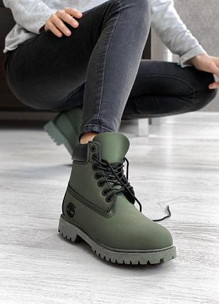 Жіночі осінні черевики/ чоботи timberland khaki termo 😍 (еврозима/ без хутра/ термо)