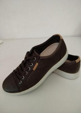 Кожаные кроссовки, кеды ecco  из нубука, р.40
