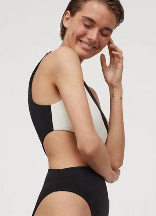 Шикарный слитный купальник h&m на одно плечо