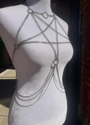 Портупея из цепей moonchild бодичейн bodychain harness