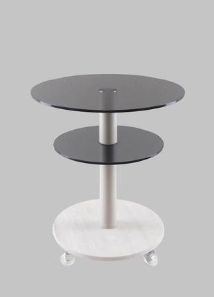 Стеклянный стол круглый commus bravo light425 k gray-sosnak-wtm603 фото