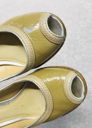 Кожаные летние туфли с открытым носком босоножки clarks2 фото