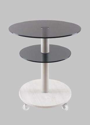 Стеклянный стол круглый commus bravo light425 k gray-sosnak-wtm601 фото