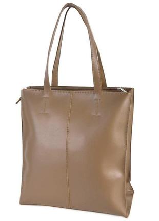 Женская сумка шоппер из кожзама 725 мокко