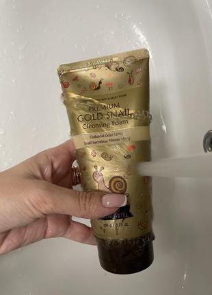 Очищающая пена для лица skinpaste gold snail cleansing foam4 фото