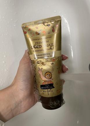 Очищающая пена для лица skinpaste gold snail cleansing foam2 фото