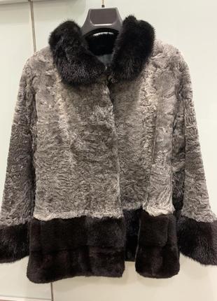 Полушубок каракульча-норка greek fur