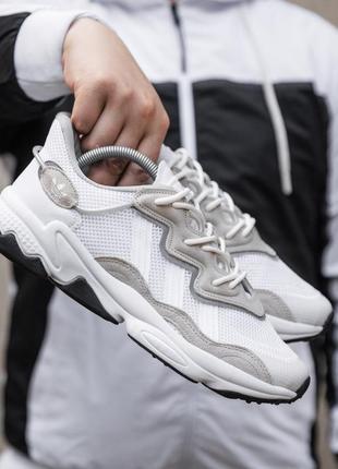 Лёгкие бельлые кроссовки кеды adidas ozweego белые мужские кроссовки adidas ozweego