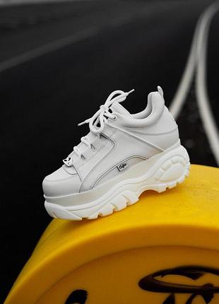 Шикарні жіночі кросівки на платформі buffalo london white 😍 (весна/ літо/ осінь)