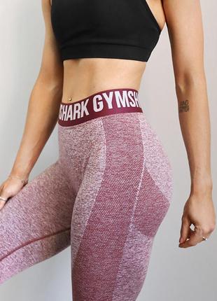 Лосины леггинсы брюки женские спортивные беговые фиолетово-розового цвета gymshark3 фото