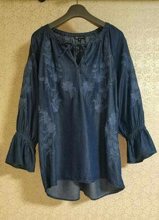 Актуальная блуза блузка вышиванка вышивка оверсайз бренд didi prettydifferent, р.381 фото