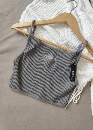 Топ в рубчік  хс с м л хл кроп топ