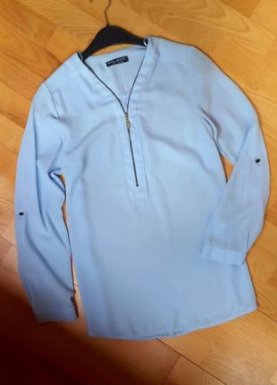 Шикарна блакитна блуза туніка кофта парі кофточка блузочка select2 фото