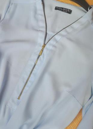 Шикарна блакитна блуза туніка кофта парі кофточка блузочка select6 фото