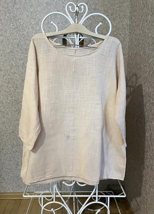 Блуза лен котон рогожка бохо италия