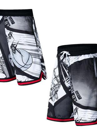 Баскетбольные шорты с принтом highway серые размер м