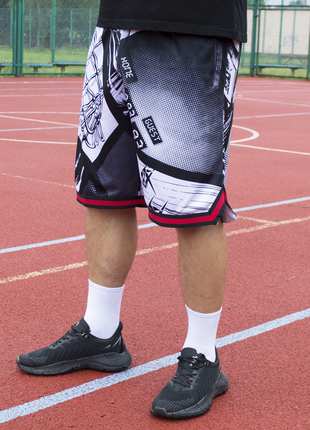Баскетбольные шорты с принтом highway серые размер м