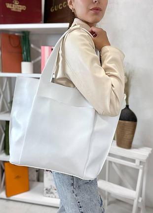 Містка сумка на 2 відділи, з екошкіри