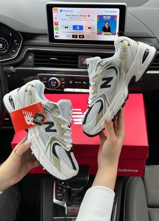 Женские кроссовки new balance 530 white gold black premium