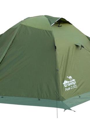 Двухместная экспедиционная палатка tramp peak 2 (v2) green utrt-025