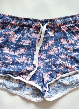 Шорты женские гавайские пижамные пижама домашние дачные на дачу сон