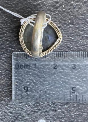 Лабрадор каблучка з натуральним лабрадором крапля лабрадор в сріблі 18,5 розмір. індія.3 фото