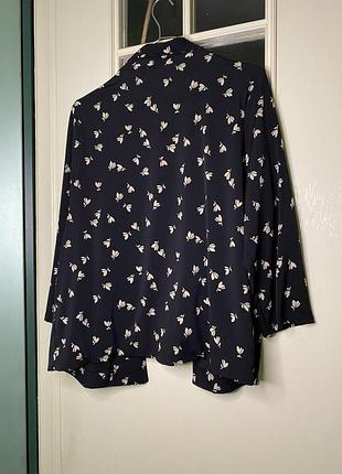 Чорна жіноча сорочка з принтом стильна з підкладкою якісна вільного крою кофта з рукавом 3/4 блуза3 фото