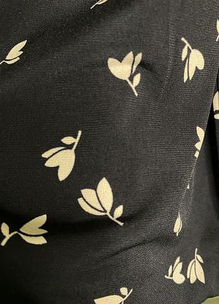 Чорна жіноча сорочка з принтом стильна з підкладкою якісна вільного крою кофта з рукавом 3/4 блуза6 фото