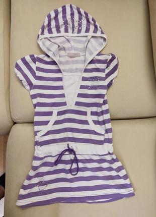 Великолепное детское платье с капюшоном платье-платье туника тунишка