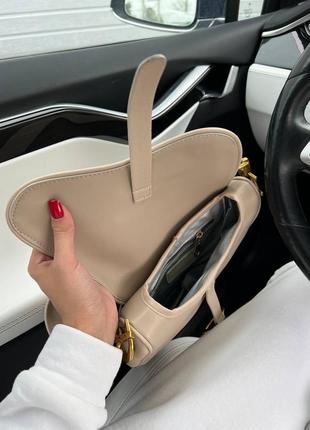 Женская сумка  через плечо christian dior saddle beige4 фото