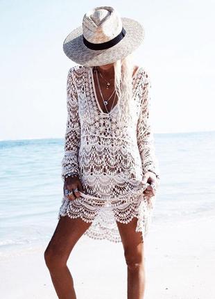 Туника пляжная ажурное платье2 фото
