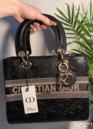 Сумка на осінь шопер еко чорний, сумка жіноча бочонок чорна екошкіра в стилі christian dior кристіан діор