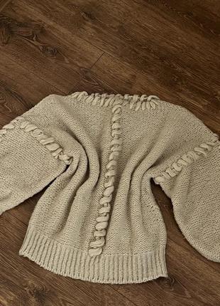 Стильный бежевый свитер италия 🇮🇹 шерстяной оверсайз5 фото